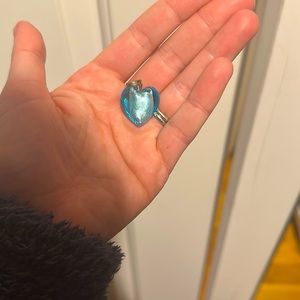 Light blue heart glass pendant